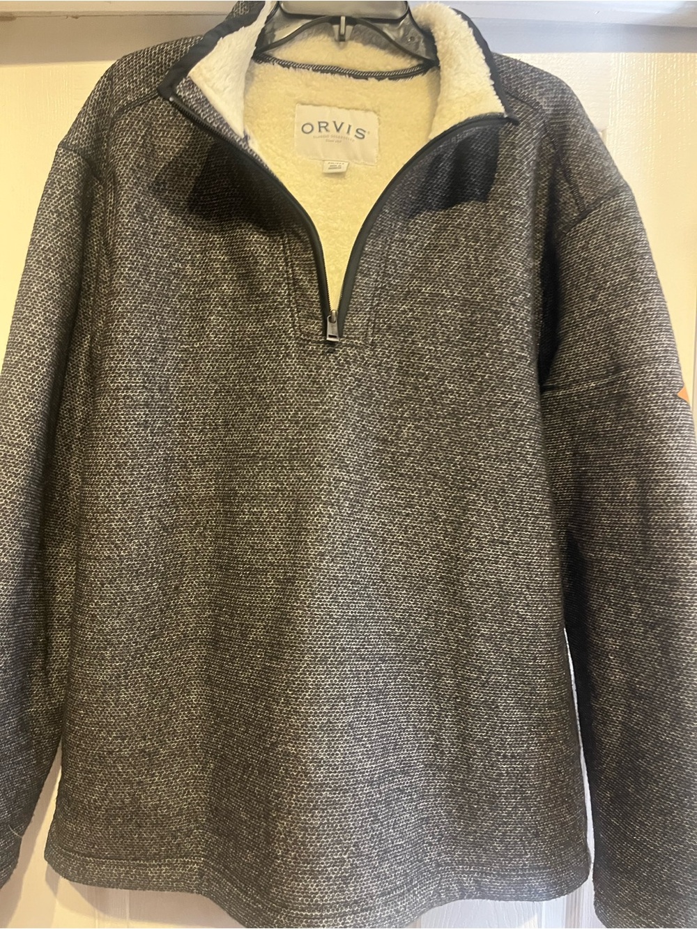 Orvis Men's Charcoal Heather Half-Zip Sherpa-Lined Pullover